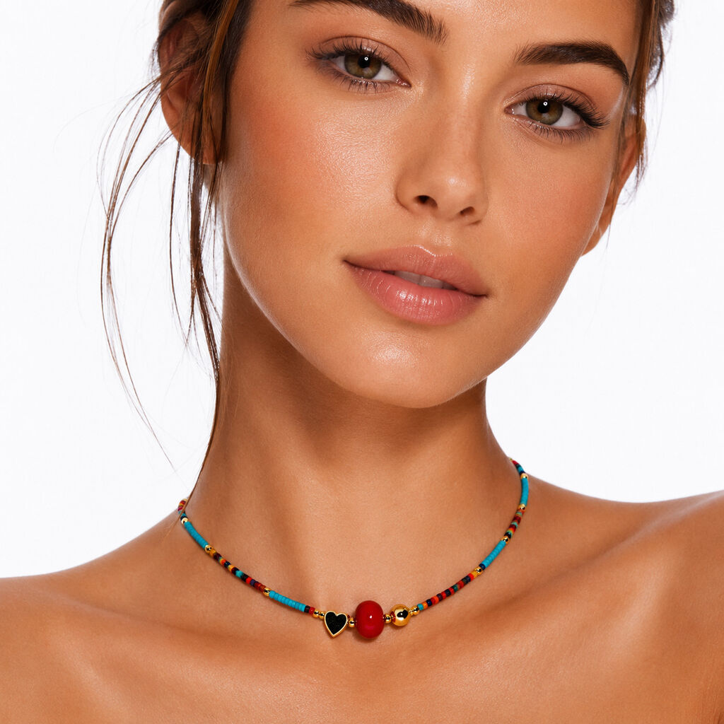 Rainbow Beads Red Center