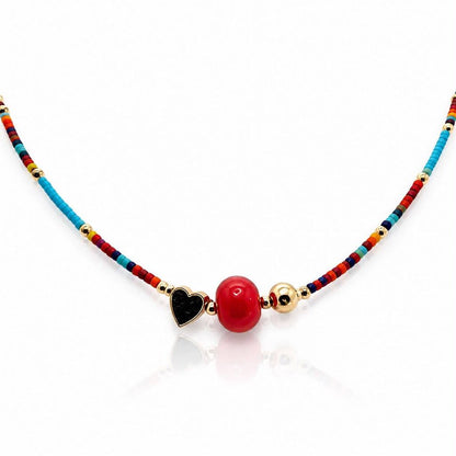 Rainbow Beads Red Center
