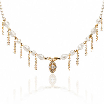 Pearl White Gold Chains
