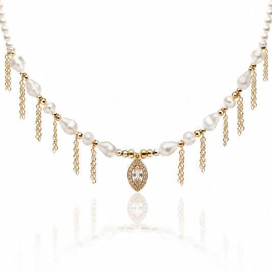 Pearl White Gold Chains