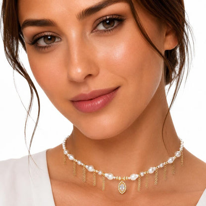 Pearl White Gold Chains