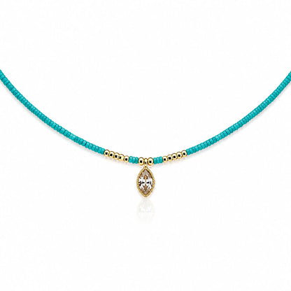 Turquoise Diamond Oval Charm