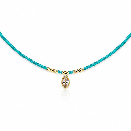 Turquoise Diamond Oval Charm