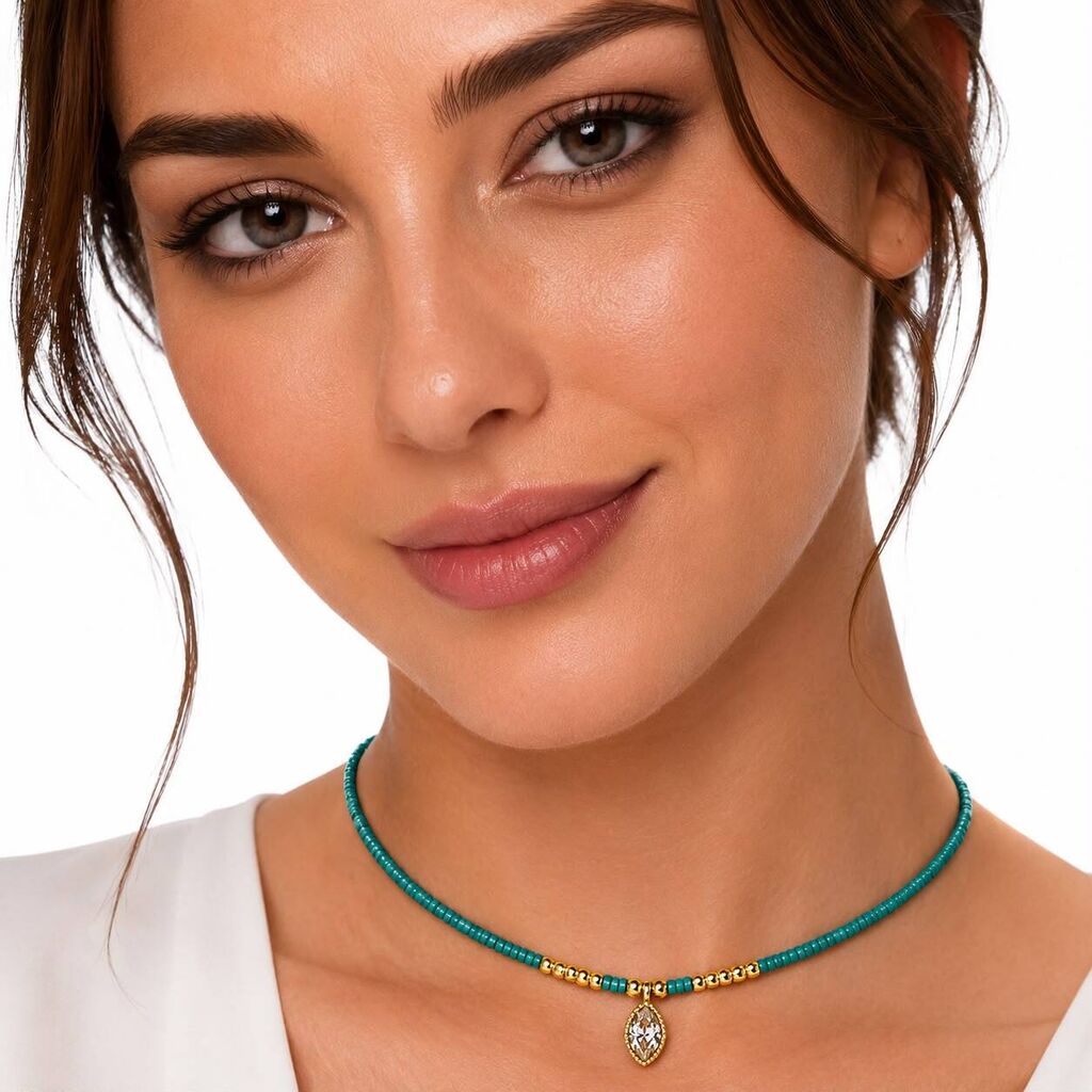 Turquoise Diamond Oval Charm