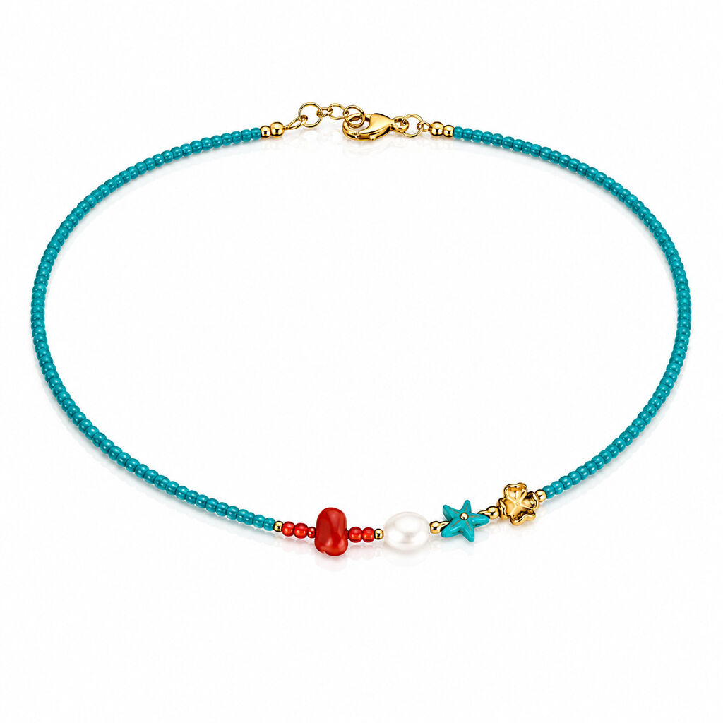Turquoise Red Gold Pearl