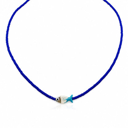 Blue Cord Fish Charm