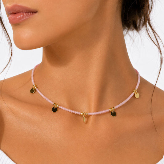 Pink Gold Circle Accent