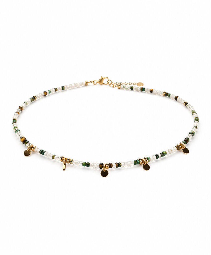 Pearl Beads Gold Green Black