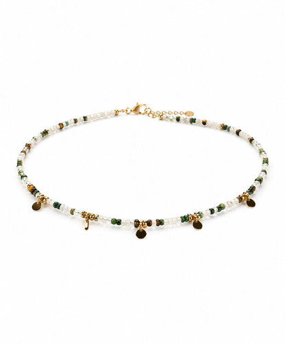 Pearl Beads Gold Green Black