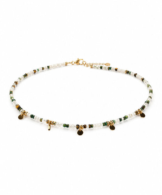 Pearl Beads Gold Green Black