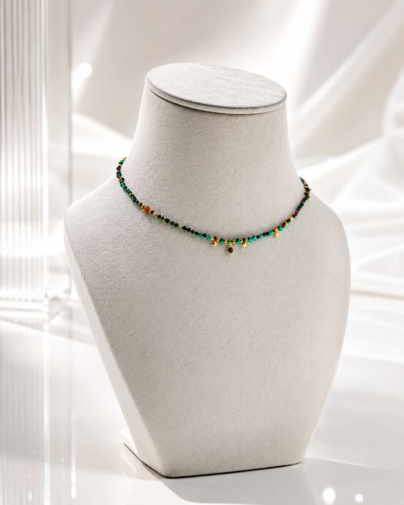 Green Turquoise Gold White Pearl