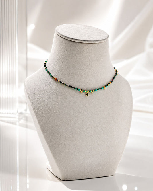 Green Turquoise Gold White Pearl