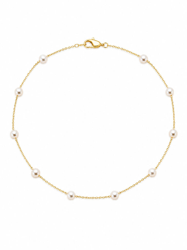 Gold Chain White Pearls