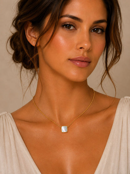 Pearl White Square Chain