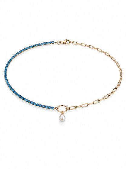 Gold Turquoise Pearl Drop