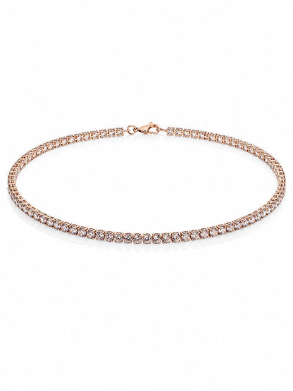 Rose Gold White Diamond Tennis