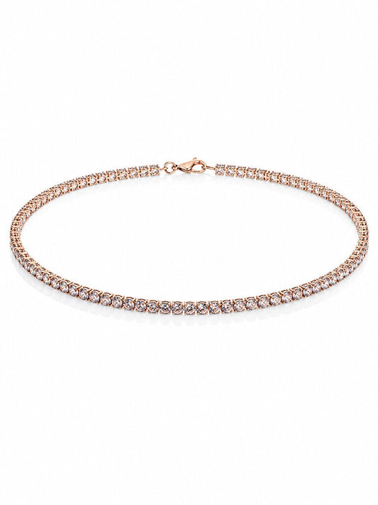 Rose Gold White Diamond Tennis