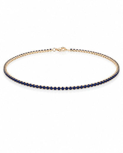 Yellow Gold Blue Diamond Tennis