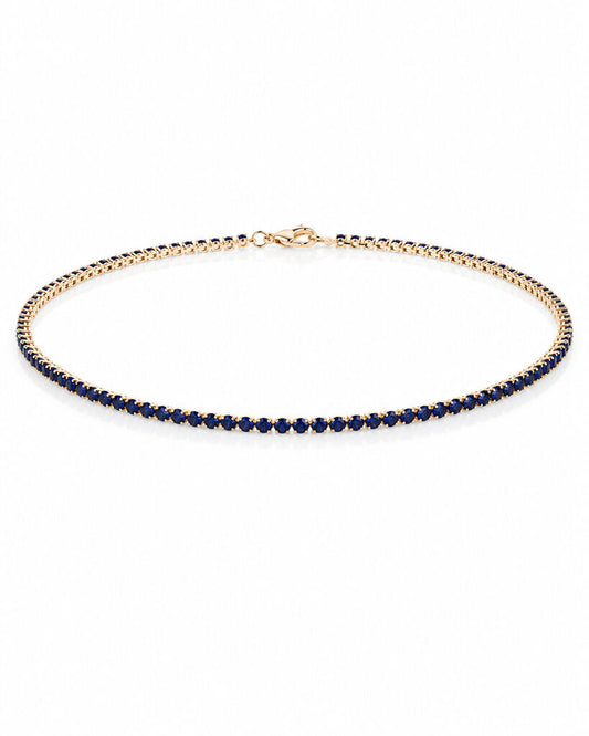 Yellow Gold Blue Diamond Tennis