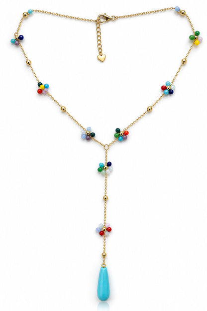 Gold/Turquoise Flowers Chain