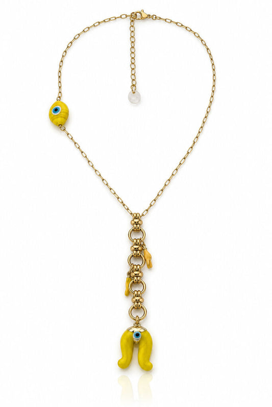 Gold/Yellow Evil Eye Pepper Charm Chain