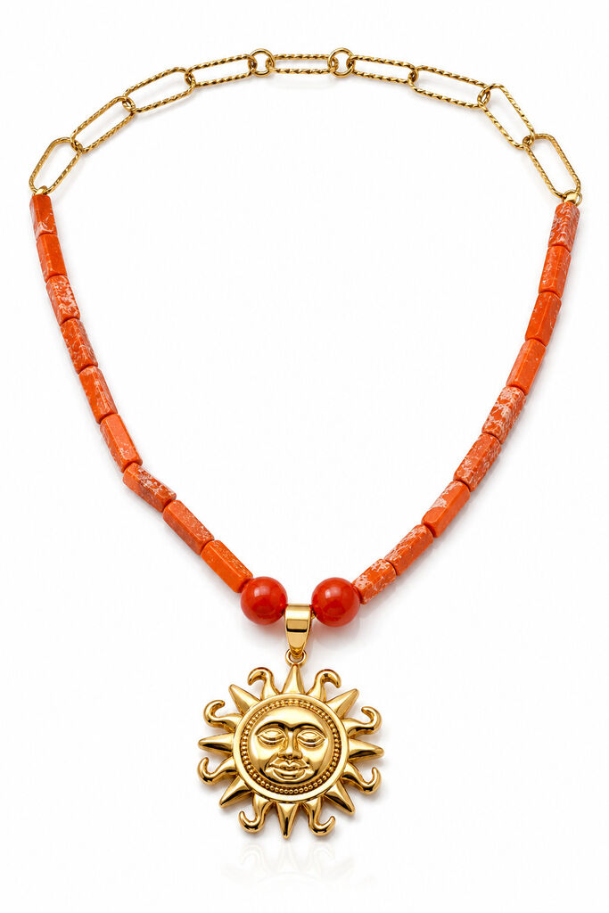 Gold/Orange Sun Charm Chain