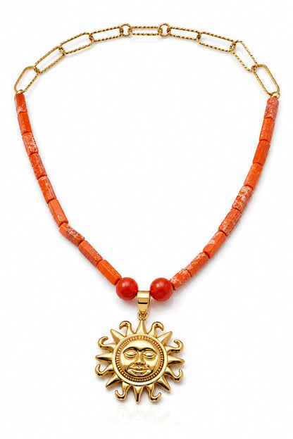 Gold/Orange Sun Charm Chain