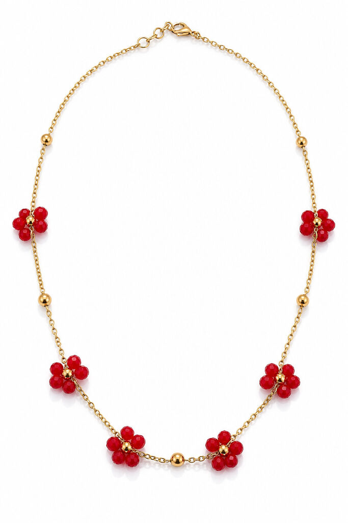 Gold/Red Flowers Chain