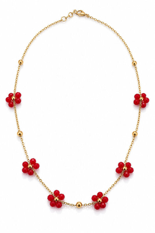 Gold/Red Flowers Chain