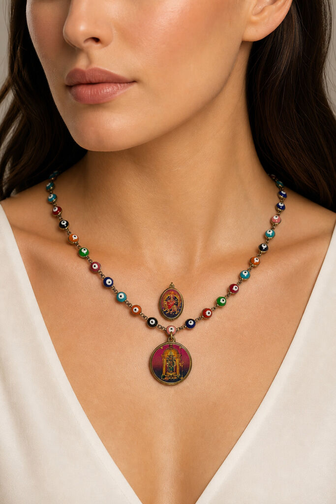 Gold/Multi-Color Evil Eye Chain