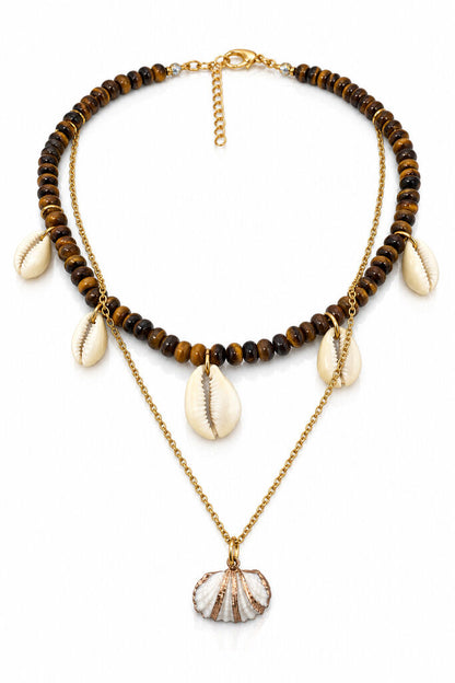 Brown/Gold 2-Piece Necklace