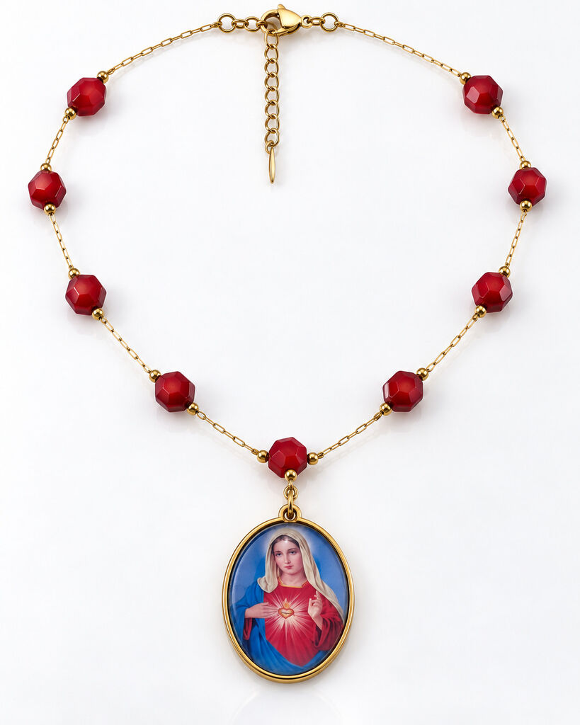 Red Multicolor Virgin Mary Chain