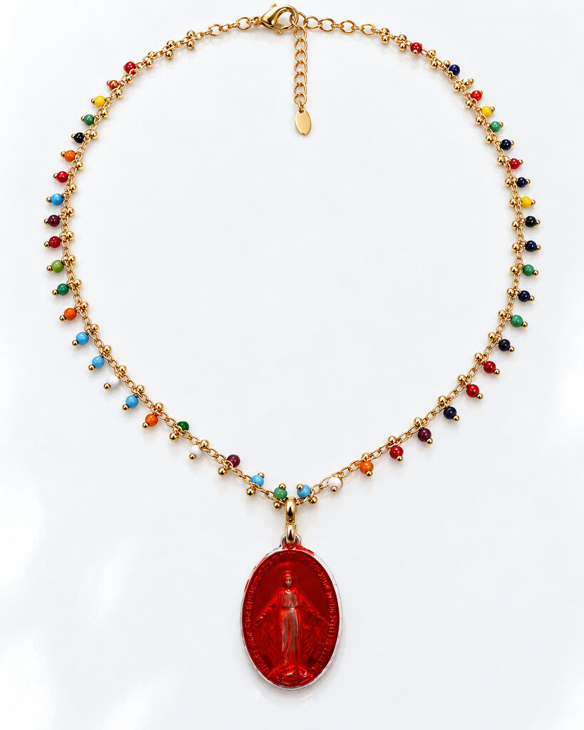 Red Multicolor Virgin Mary Chain