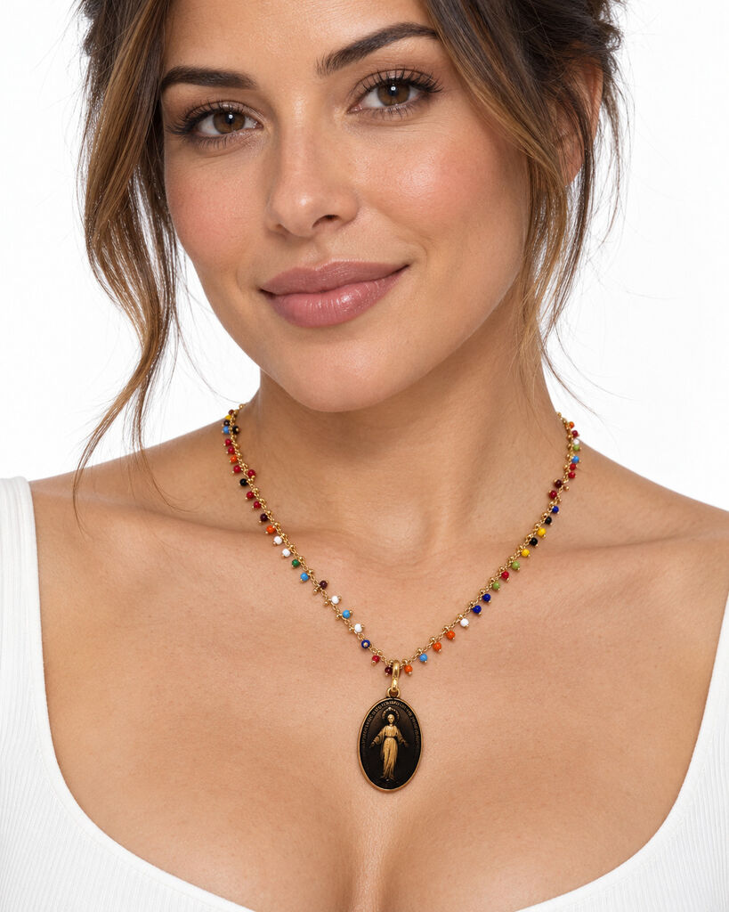 Black Multicolor Virgin Mary Chain