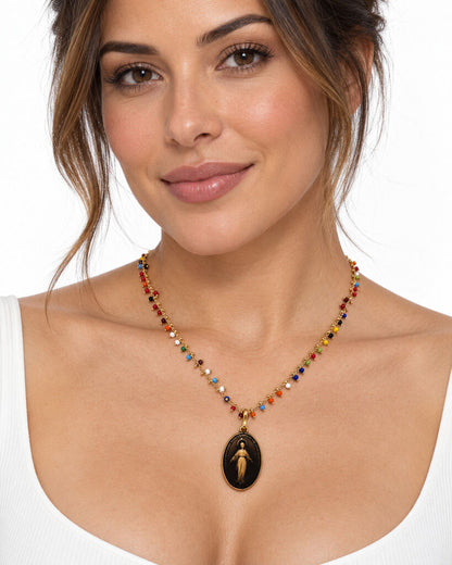 Black Multicolor Virgin Mary Chain
