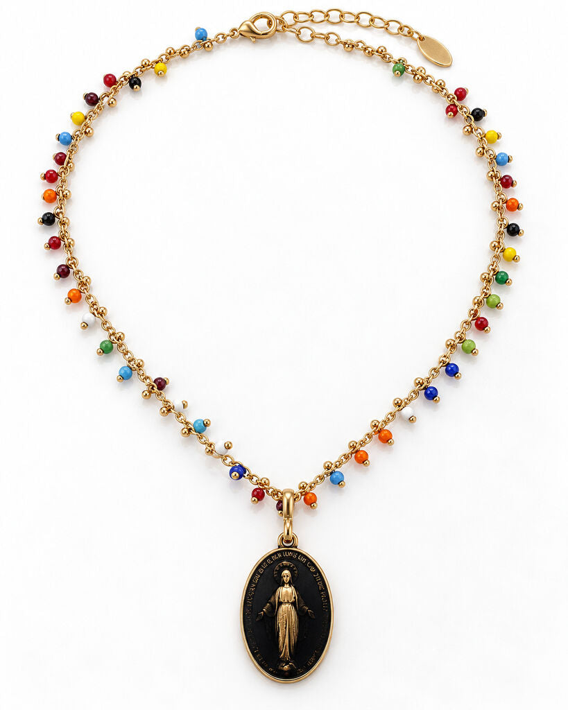 Black Multicolor Virgin Mary Chain