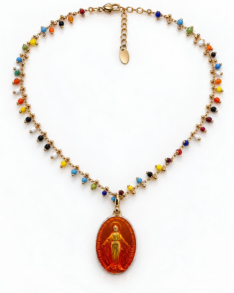 Orange Multicolor Virgin Mary Chain