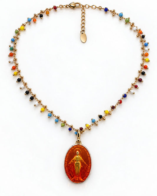 Orange Multicolor Virgin Mary Chain