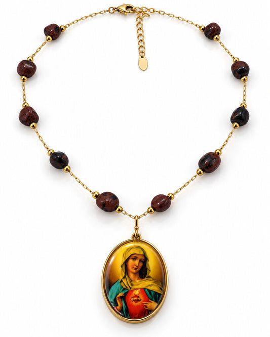 Gold/Brown Virgin Mary Chain