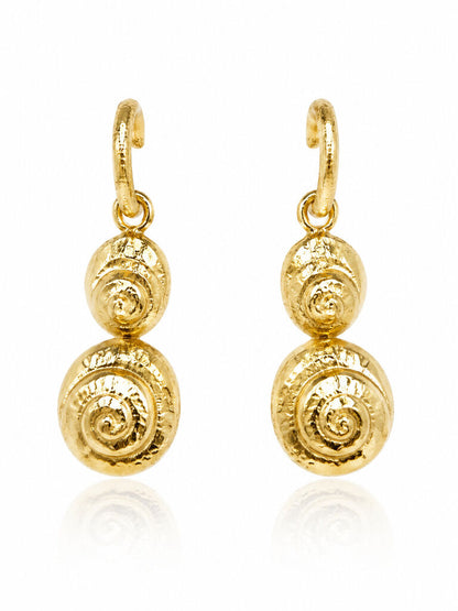 gold spiral shell earrings