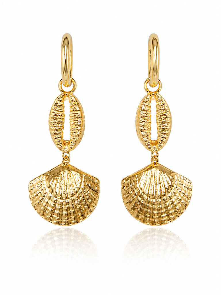 long gold shell earrings