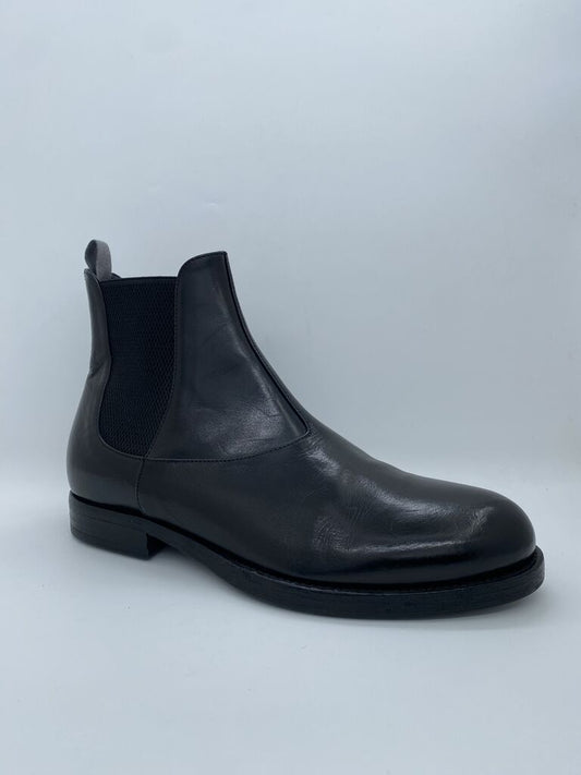 Black Leather Ankle Chelsea Boot