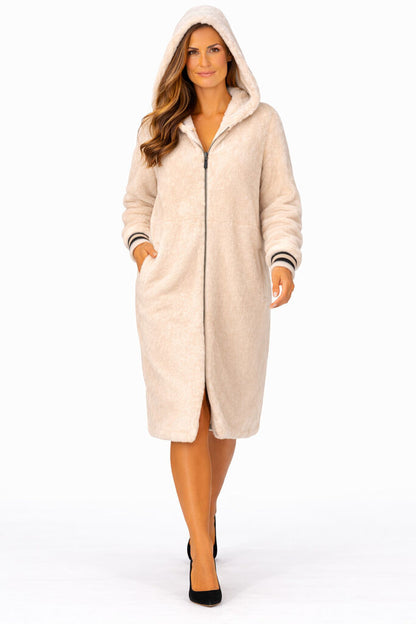 Reversible Army Green Fur Coat with Hood