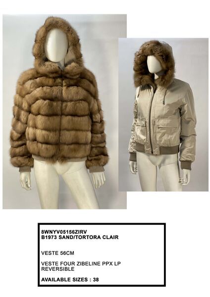 Sand Reversible Jacket with Fur Hood