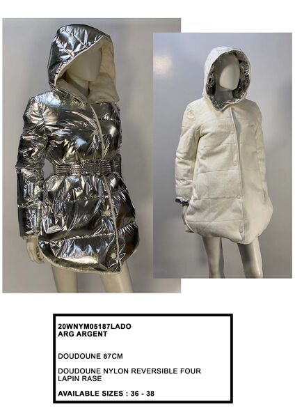Silver Reversible Hooded Coat with Belted Waist