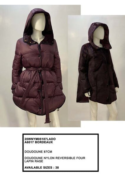 Bordeaux Quilted Nylon Jacket with Reversible Feature