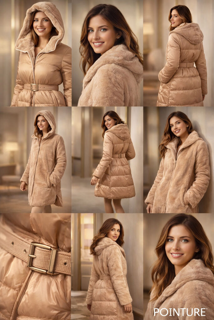 Nude Reversible Puffer Jacket with Belt