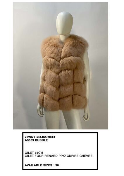 Blush Textured Fur Gilet with Quilted Design