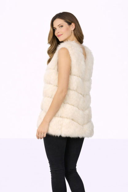 Ivory Textured Vest with Layered Design
