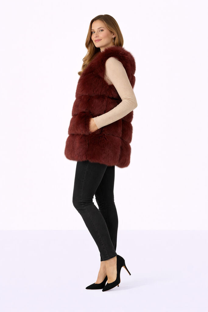 Scarlett Fur Vest with Plush Texture